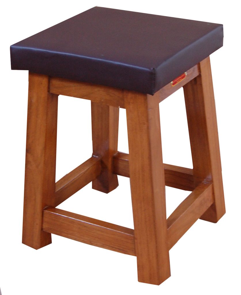 WOODEN STOOL For Attendant Patient Foam Padded 50cm High